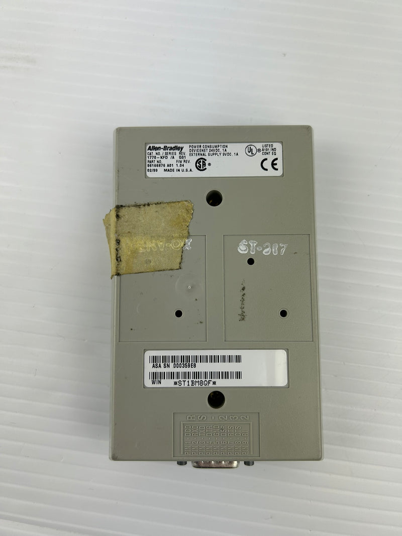 Allen Bradley 1770-KFD Power Consumption DeviceNet Interface Module RS-232