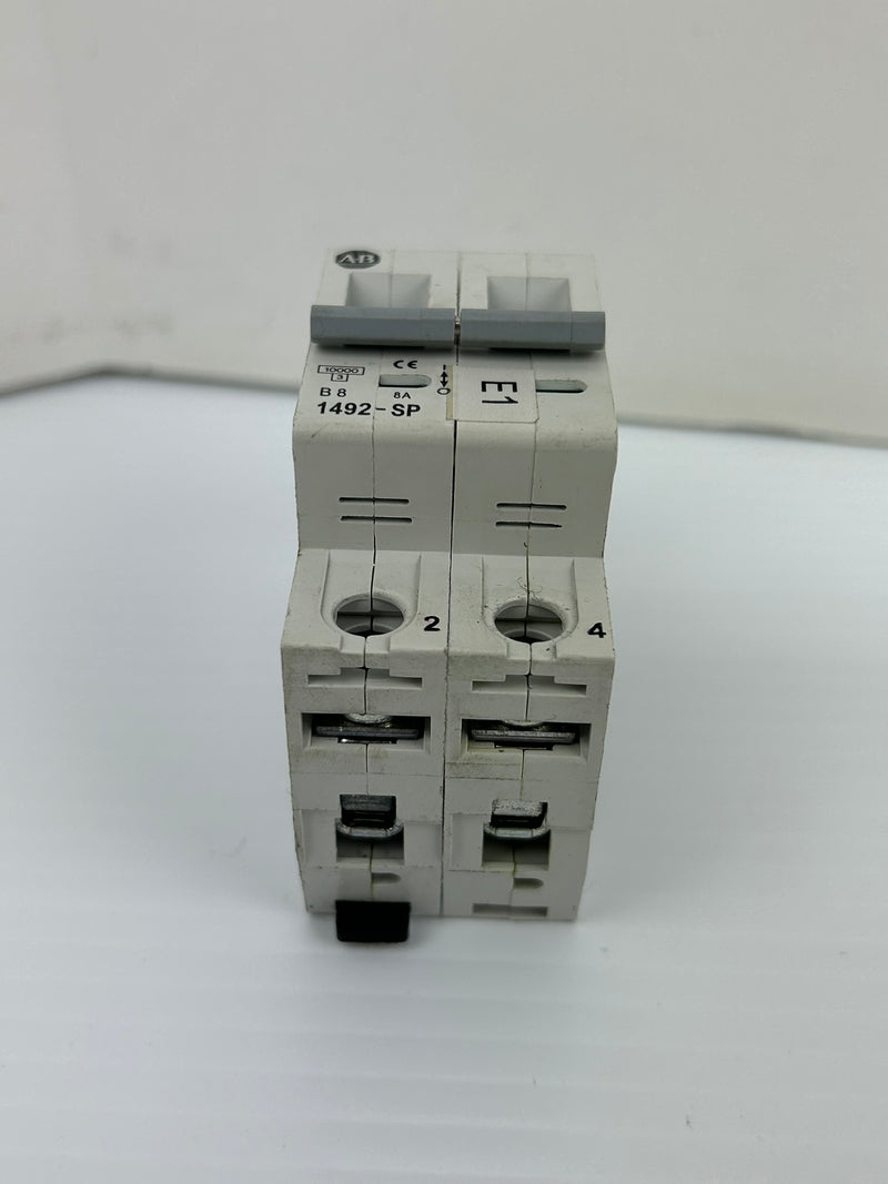 Allen-Bradley 1492-SP2B080 Circuit Breaker Ser C 1-25mm² 415VAC 8A 2P - Lot of 3