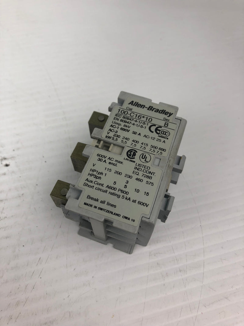 Allen Bradley 100-C16*10 Contactor Series B