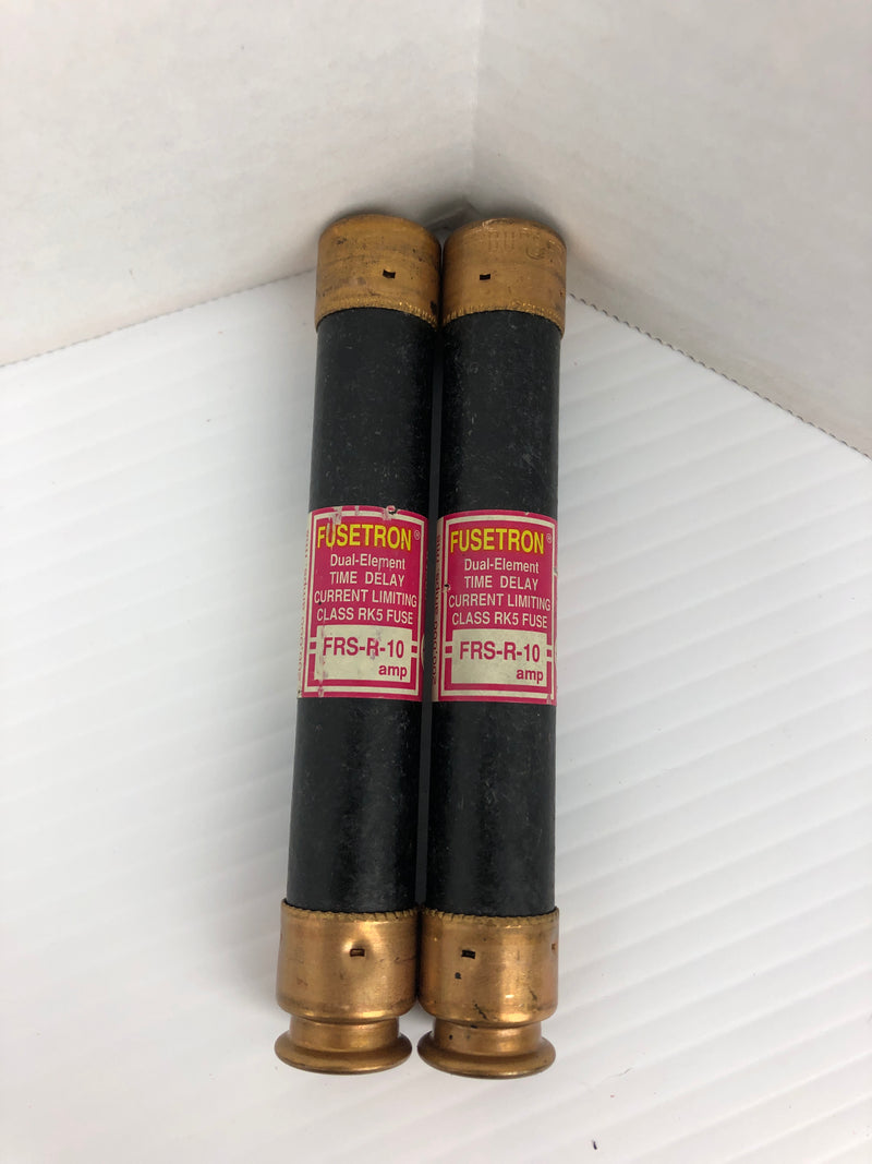 Fusetron FRS-R-10 Dual Element Time Delay Fuse RK5 600V 10A - Lot of 2