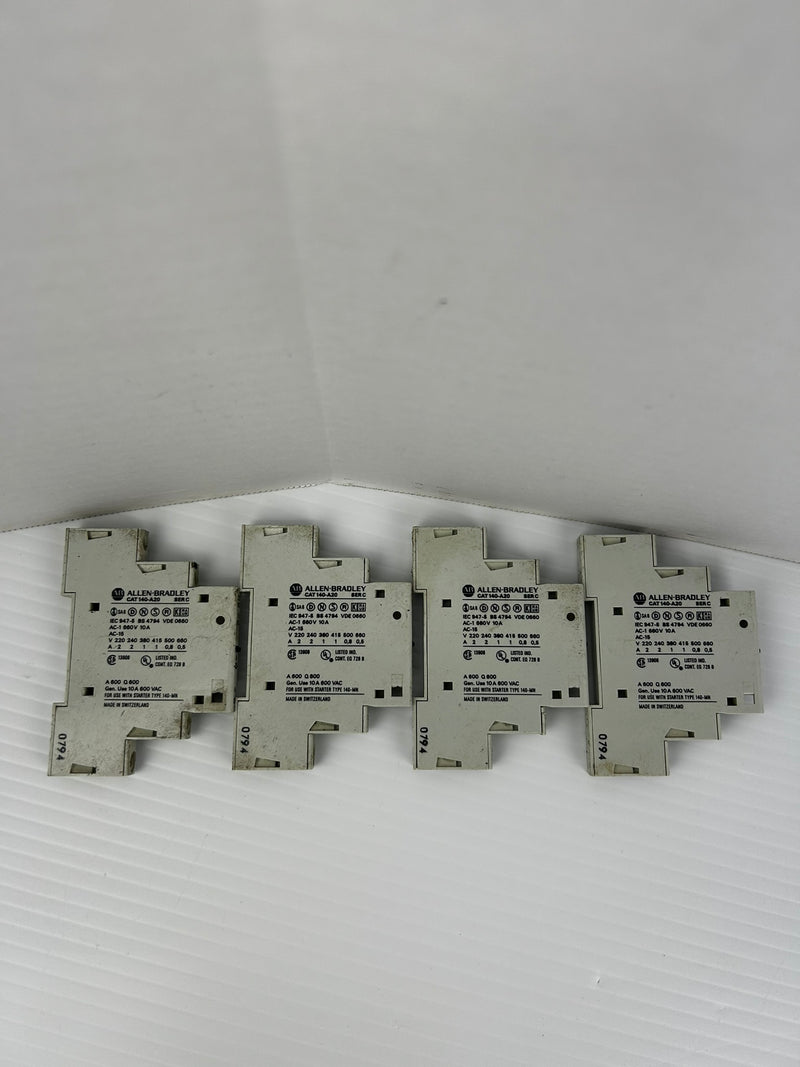 Allen-Bradley 140-A20 Auxiliary Contact Ser. C 660V 10A - Lot of 4