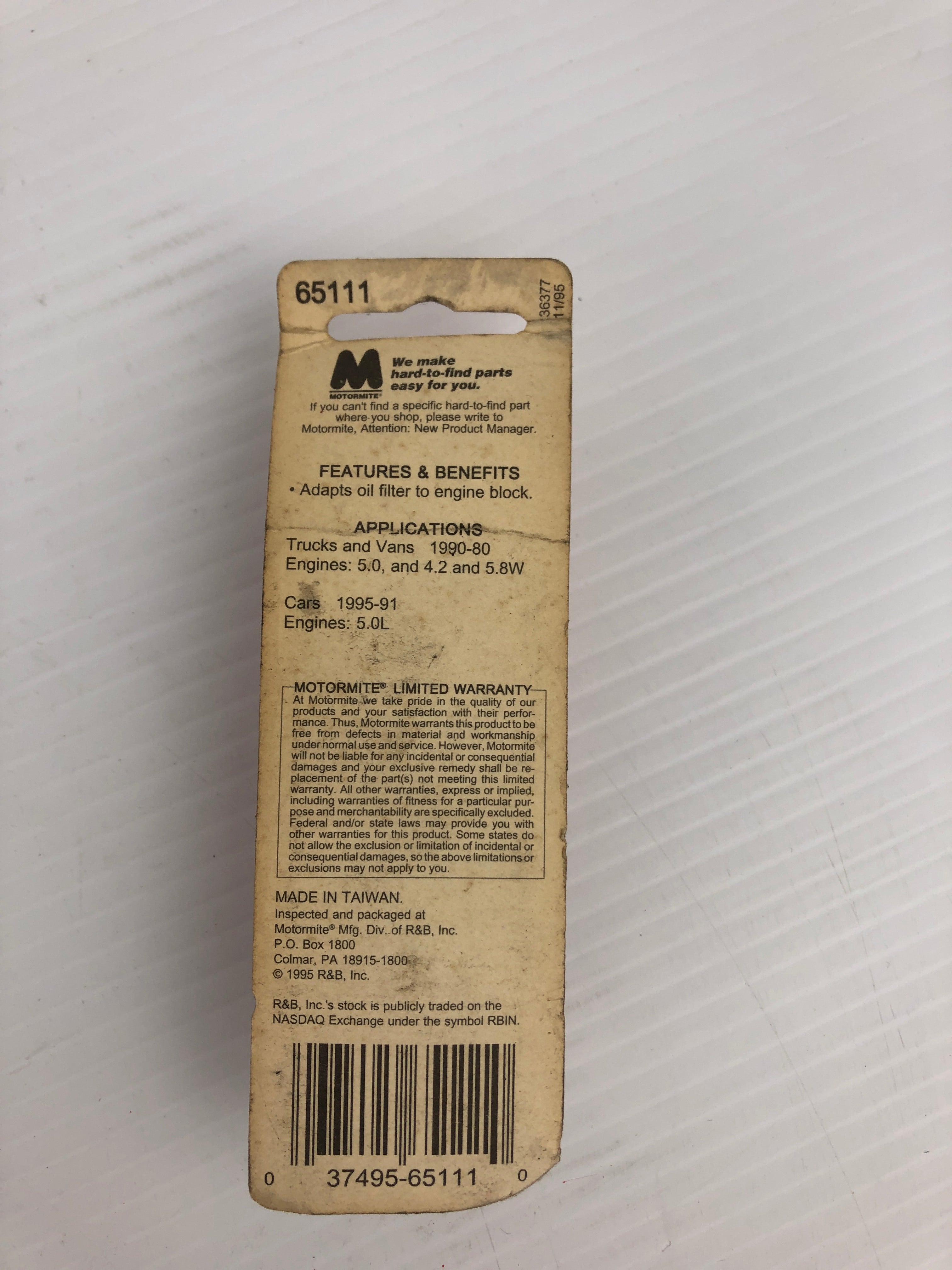 Help! 65111 Oil Filter Adapter - For Ford Trucks & Vans