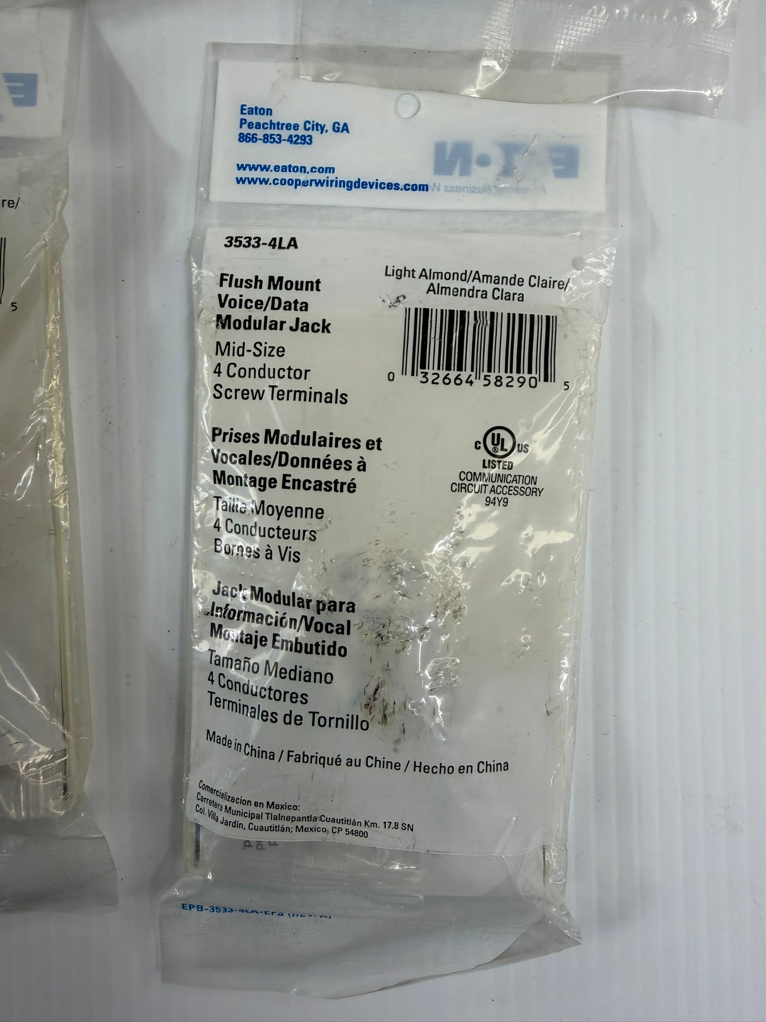 Eaton Flush Mount Voice/Data Modular Jack 3533-4LA Lot of 9