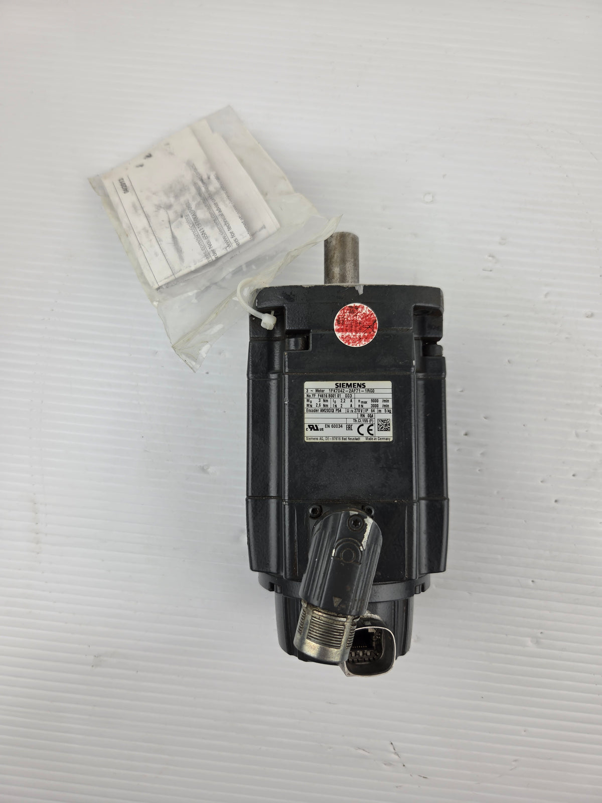 Siemens 1FK7042-2AF71-1RG0 SIMOTICS 3PH Servo Motor 270V 3000/9000 RPM