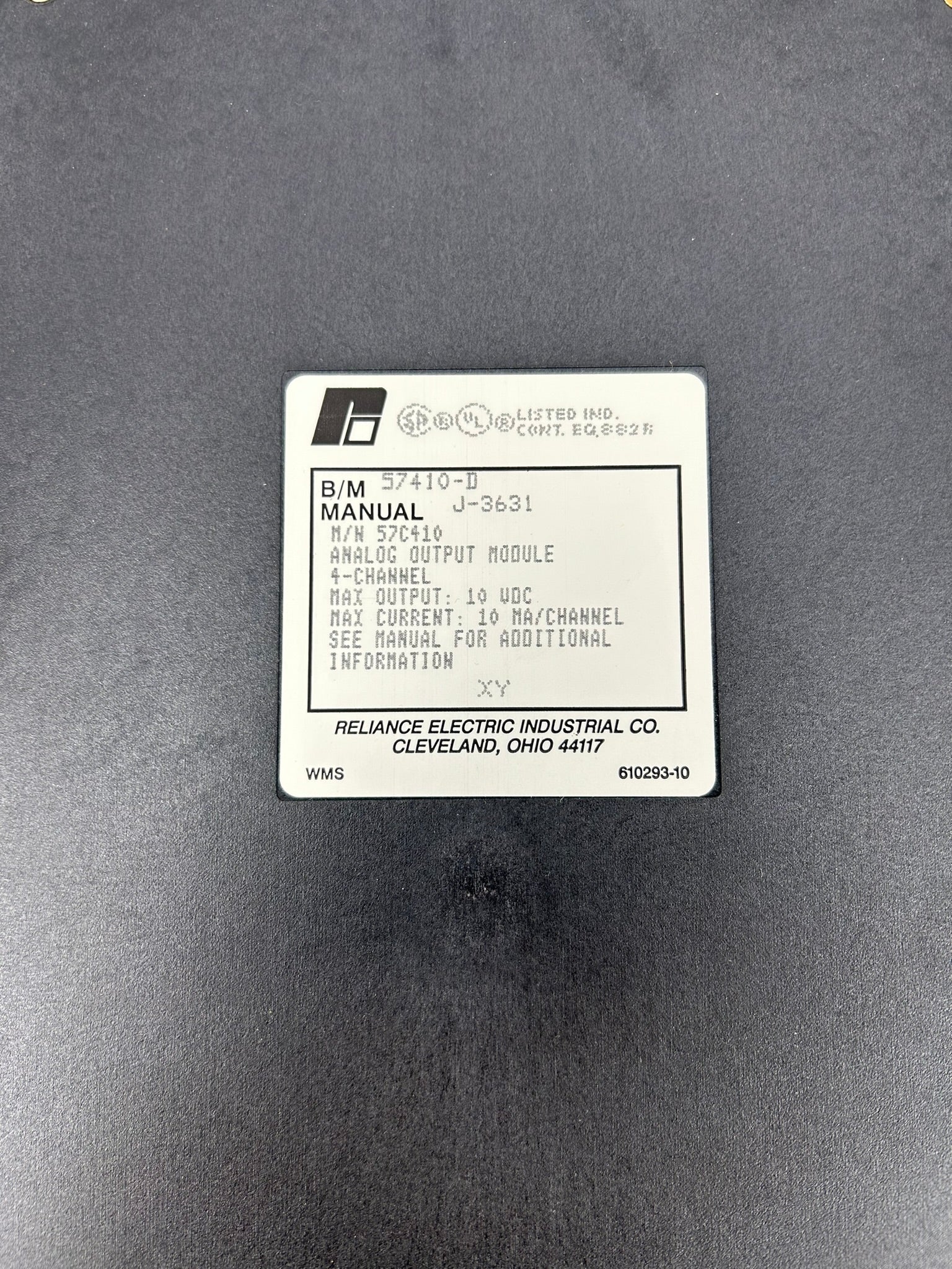 Reliance Electric 57C410 Analog Output Module 4 Channel 57410-D J-3631 10VDC