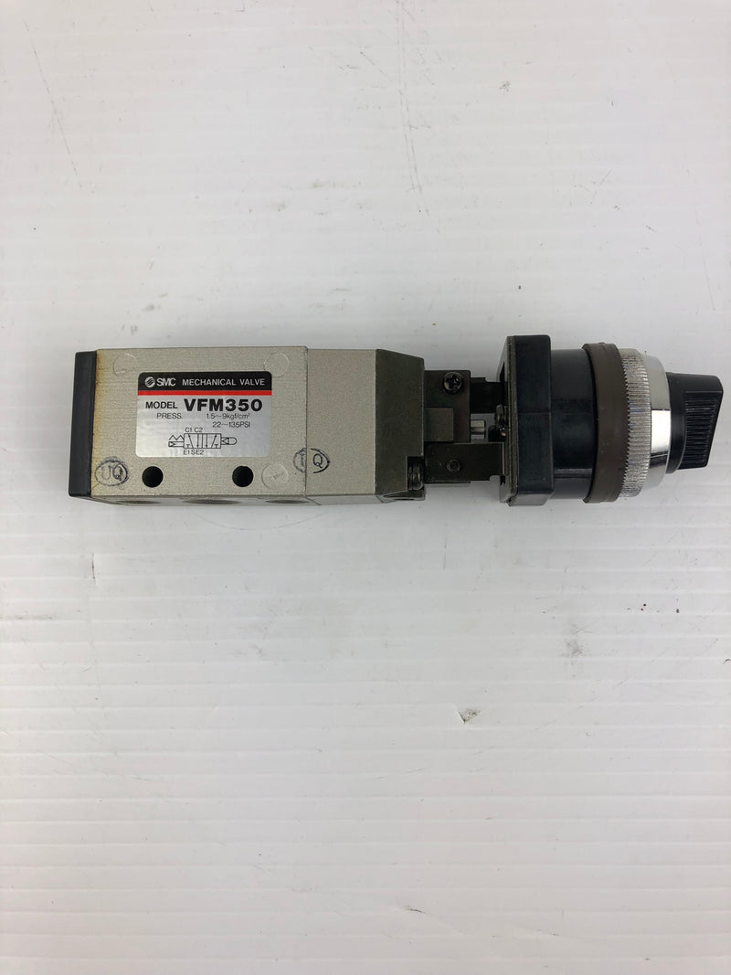 SMC VFM350 Mechanical Valve 1.5 9kgf/cm Black Turn Switch 2-Position Selector