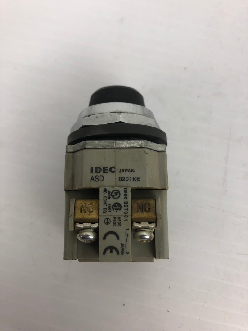 Idec ASD2K11N Keyed Selector Switch 120-600V 10A
