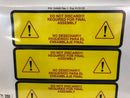 "Do Not Discard" Yellow Stickers English/Spanish "Required for Final Assembly"