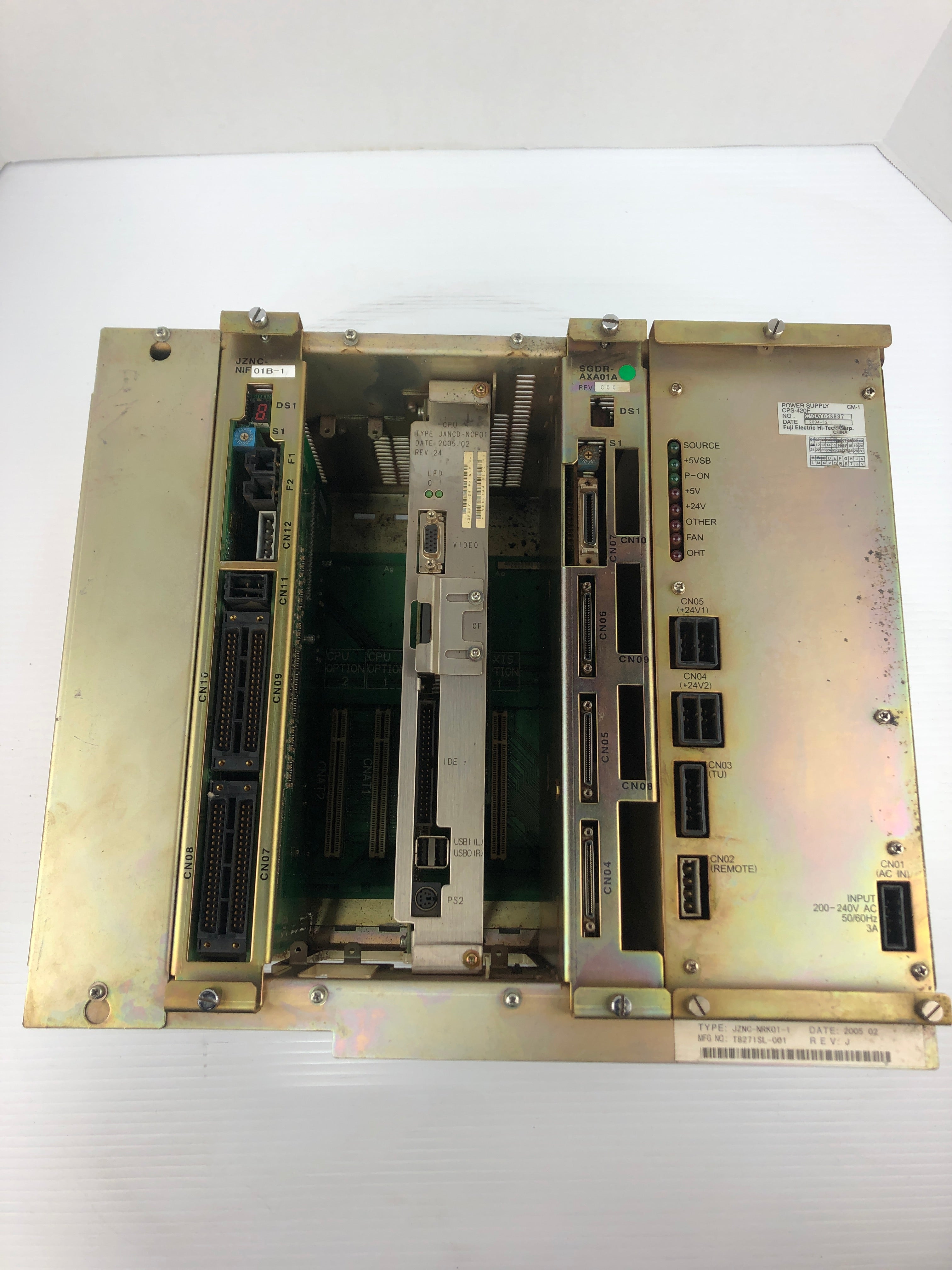 Yaskawa Electric JZNC-NRK51-1 Control Chassis Rack Power Supply Unit CPS-420F