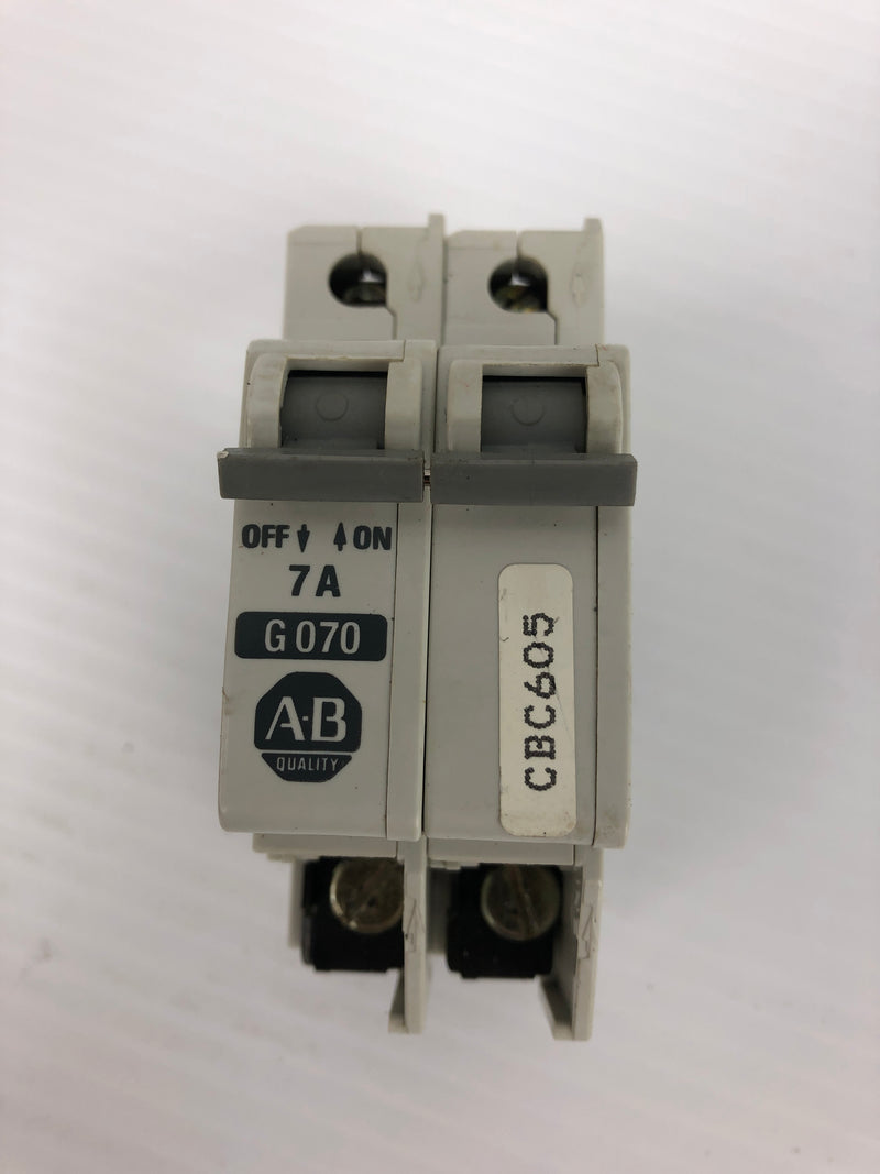 Allen Bradley G070 Circuit Breaker 1492-CB2 Ser. A 7A 2P