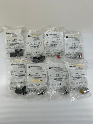 Allen Bradley Push Button NEW Lot of 8 800FM-LG5 800F-PQ5W 800FM-F2 800F-PQ11