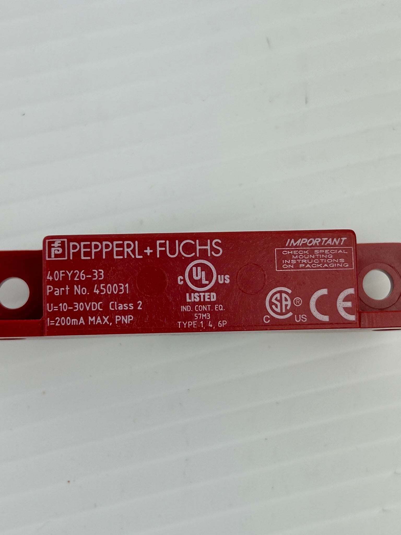Pepperl+Fuchs 40FY26-33 Proximity Switch Sensor 450031 Class 2