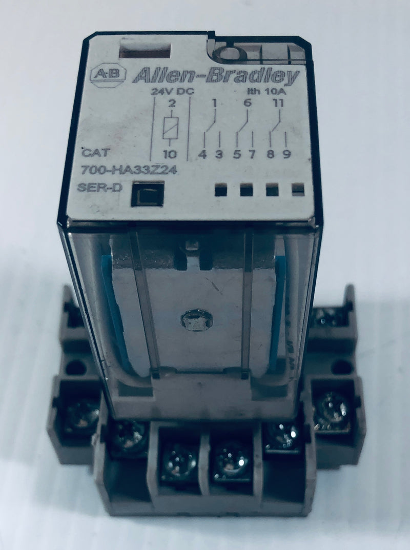 Allen-Bradley 700-HA33Z24 Series D General Purpose Relay 24VDC and Socket