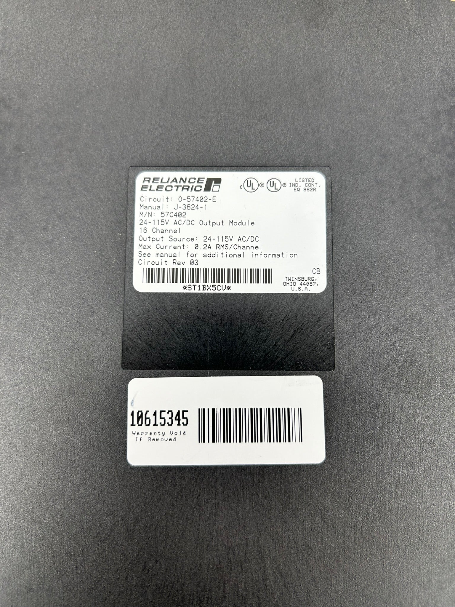 Reliance Electric 57C402 AC/DC Low Output Module 16CH 0-57402-E J-3624-1