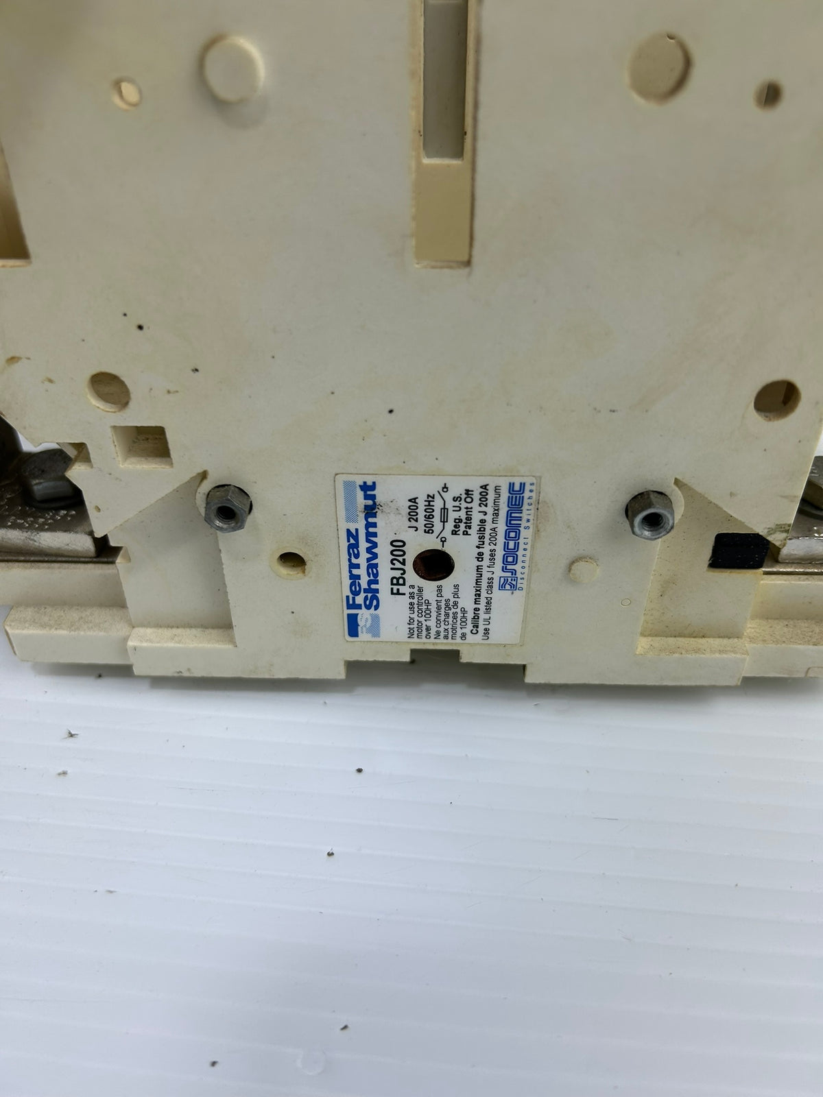 Ferraz Shawmut FBJ200 Fusible Disconnect Switch J 200A 50/60Hz - No Fuses