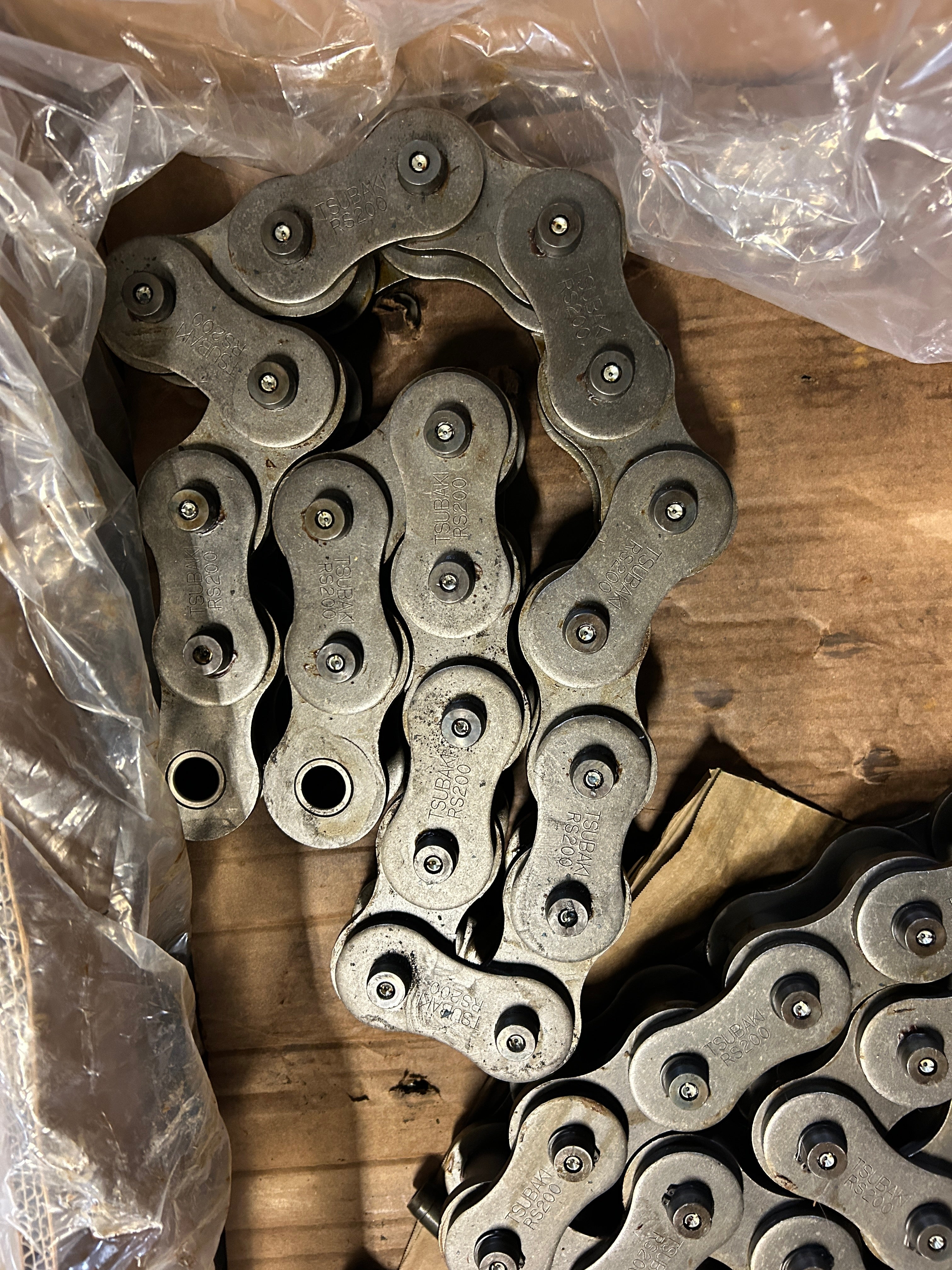 US Tsubaki RS200 Chain Link Assembly 200D-3 Rivet Circlip & Lube Assy 130 Feet