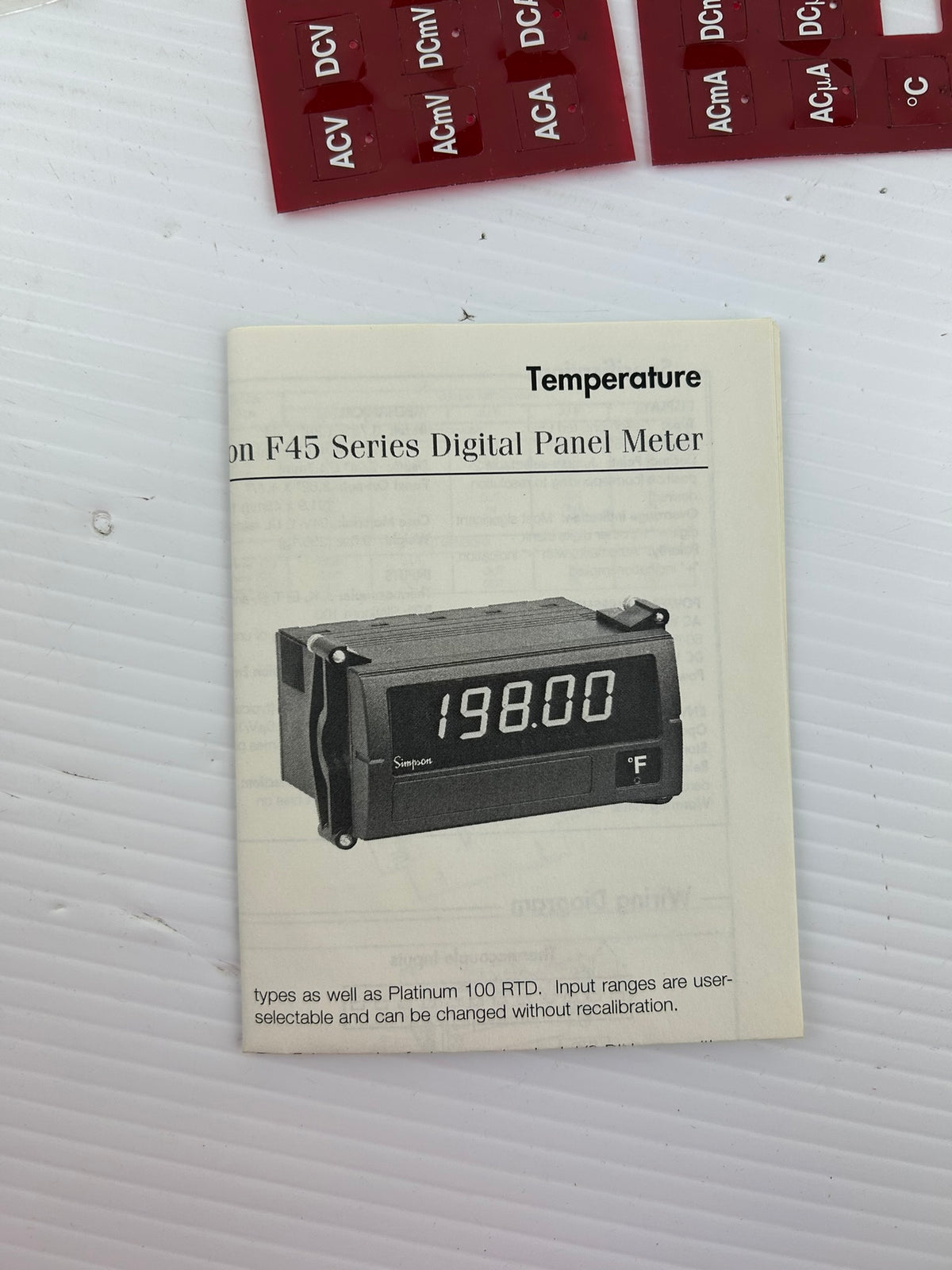 Simpson F45 Series Digital Panel Temperature Meter 2T907 F451800F
