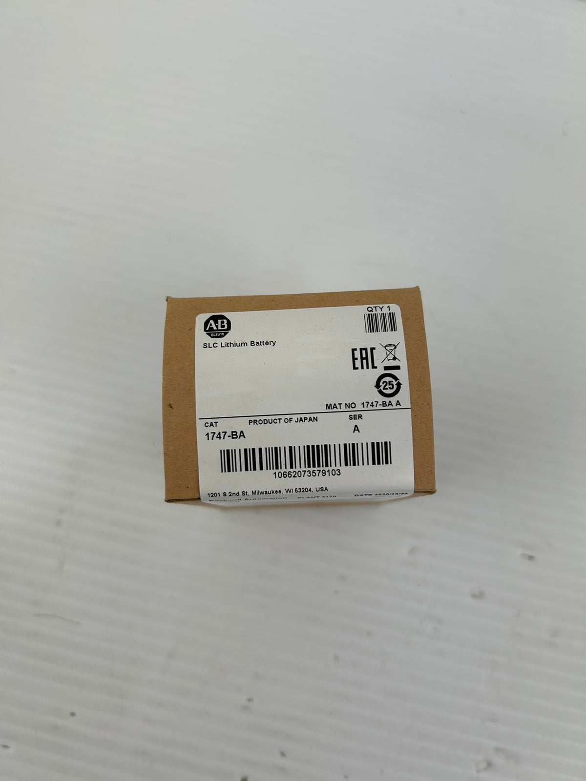 Allen Bradley 1747-BA Series A SLC Lithium Battery 3V Memory Backup - Lot of 3