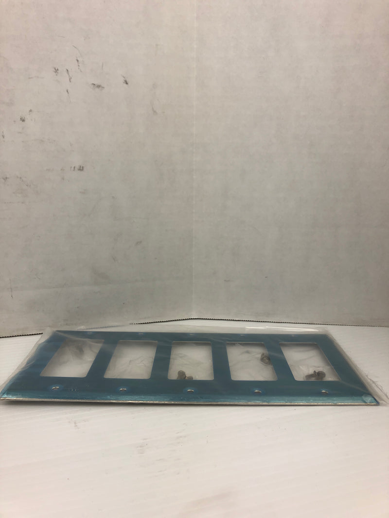 Leviton 000-84423-40 Blue Steel 5 Gang Wall Plate - Lot of 3