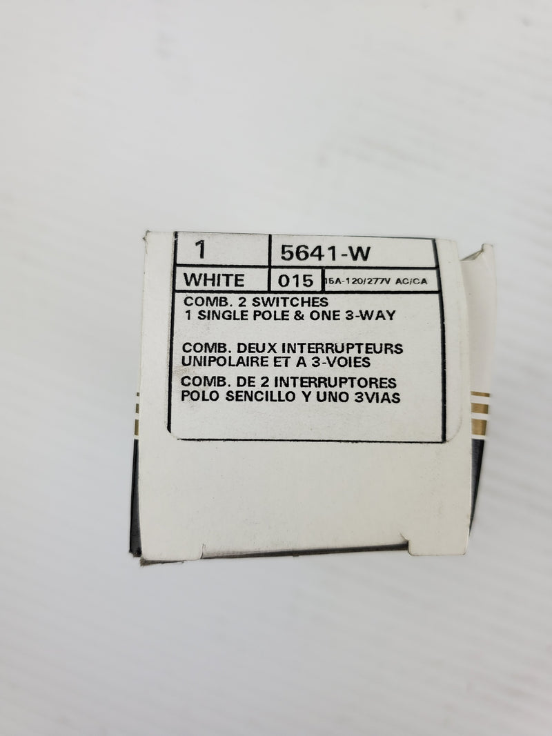 Leviton 5641-W White Combination 2 Switches 1 Single Pole & One 3-Way