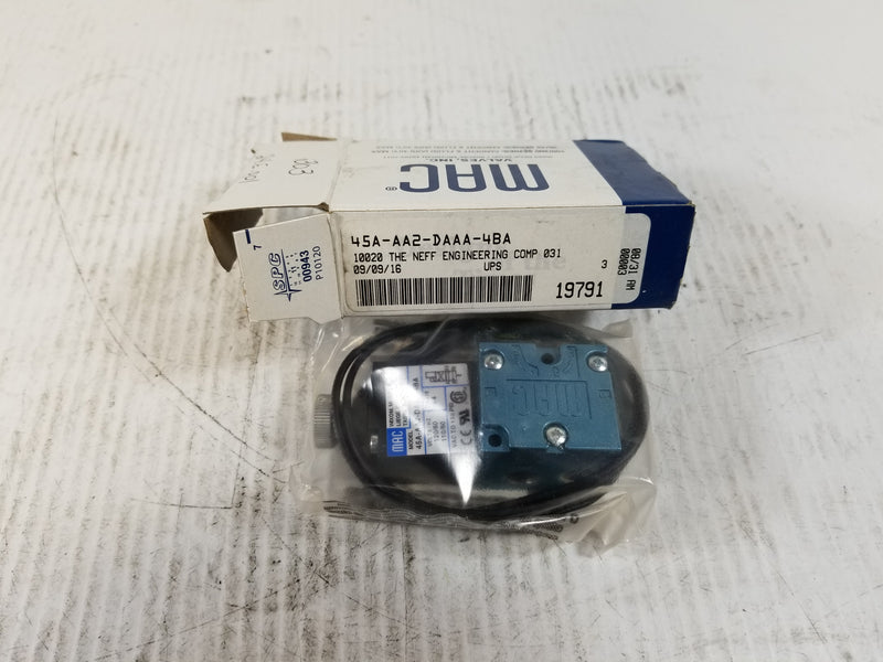 MAC 45A-AA2-DAAA-4BA Pneumatic Solenoid Valve 120VAC