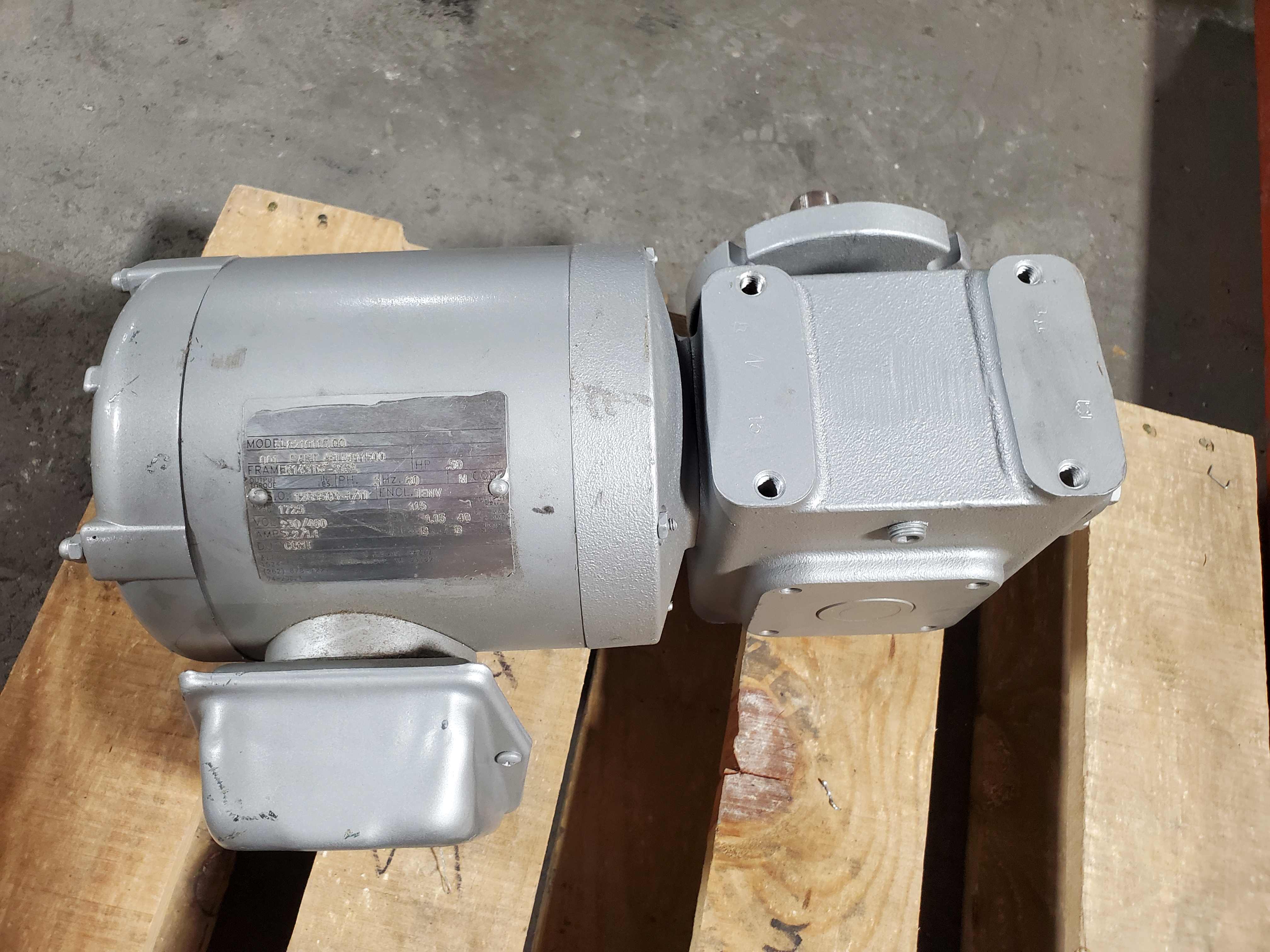 Electra-Gear EL-FLMG821-15-LL-EK50ETW Gear Motor 3 PH, 60Hz, .50 HP, 1725 RPM