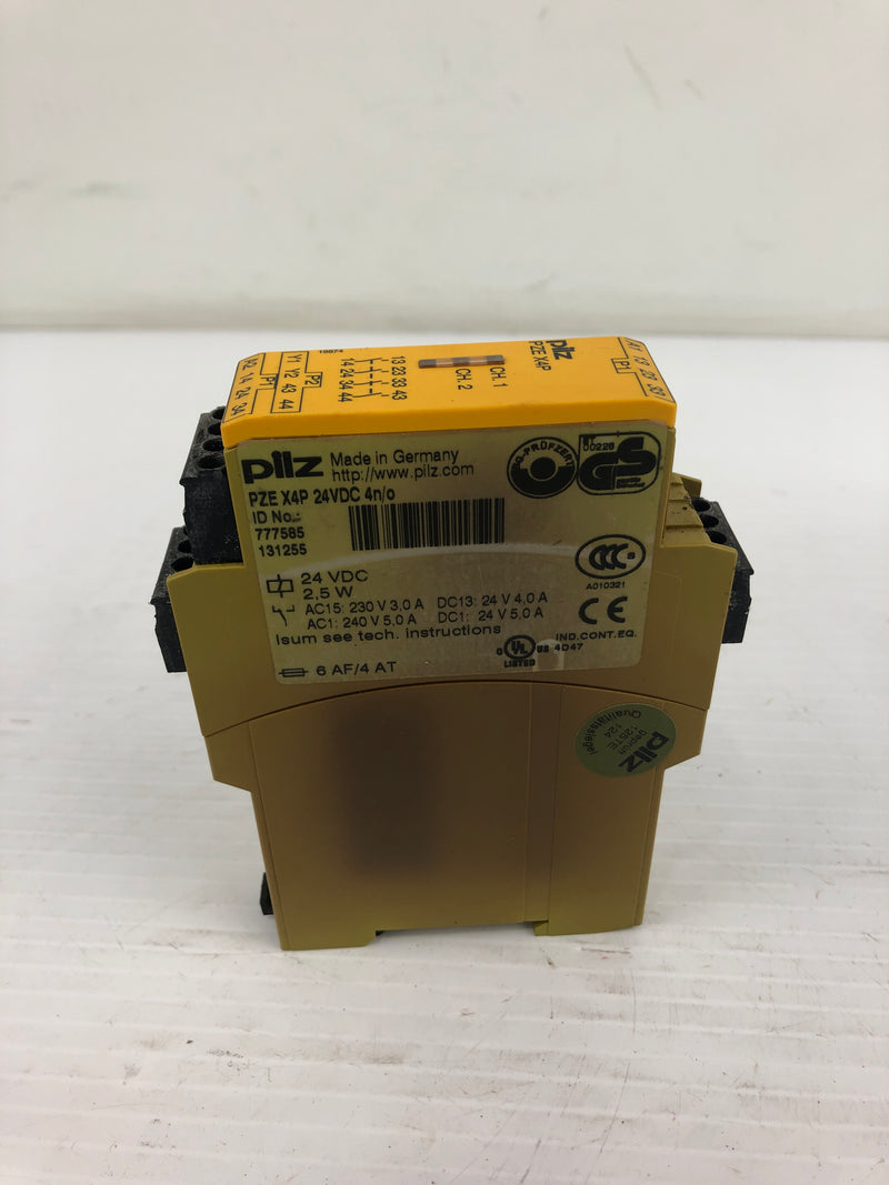 Pilz PZE X4P Safety Relay 24VDC 4n/o