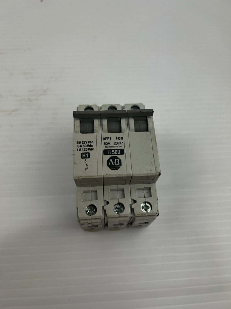 Allen-Bradley 1492-CB2 Circuit Breaker 50A 20HP H500 1492-ACB 3 Pole