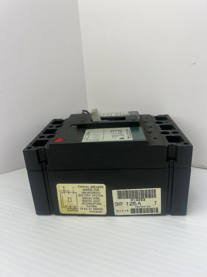 General Electric TED136125 Industrial Circuit Breaker 125A 3P 600V 50/60Hz