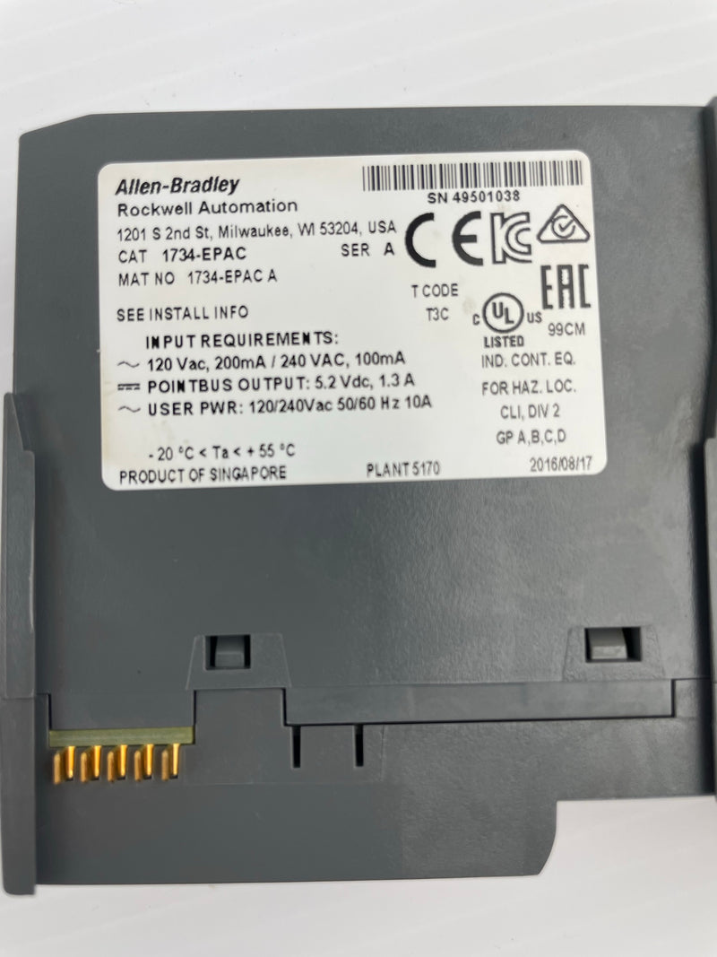 Allen-Bradley 1734-EPAC I/O Expansion Power Supply Module Series A w/1734-RTB