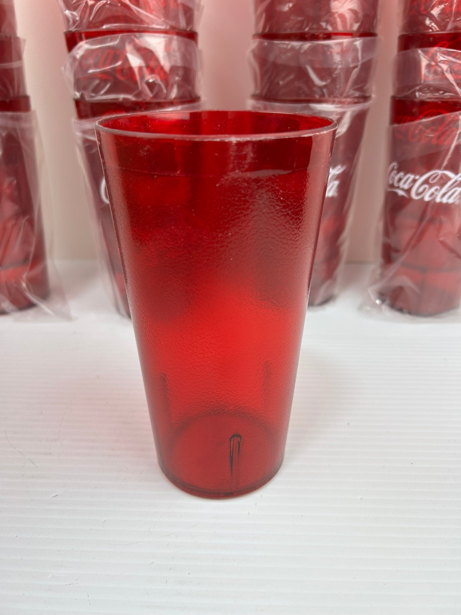 Coca-Cola 32oz Red Textured Cups Restaurant Tumbler GET 6632-1-RC - Box of 24