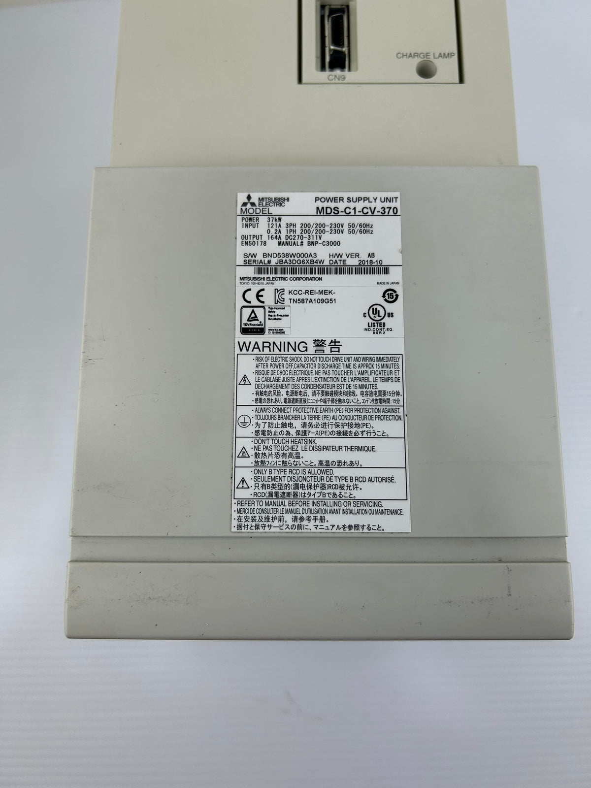 Mitsubishi MDS-C1-CV-370 Power Supply Unit 37kW 270-311VDC 200-230V
