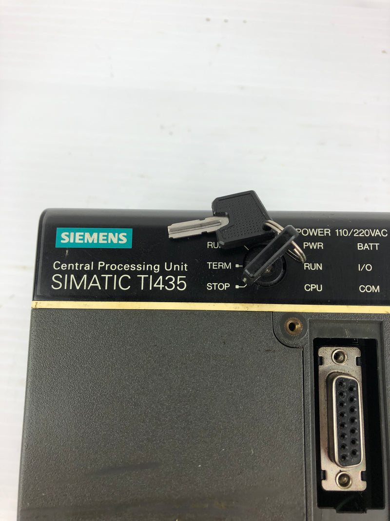 Siemens Simatic TI435 Central Processing Unit with Key 110/220VAC