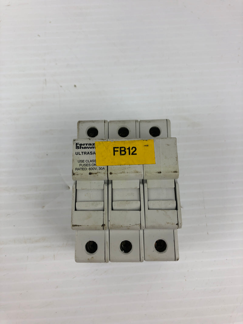 Ferraz Shawmut Ultrasafe USCC3 3P Fuse Holder 600V 30A