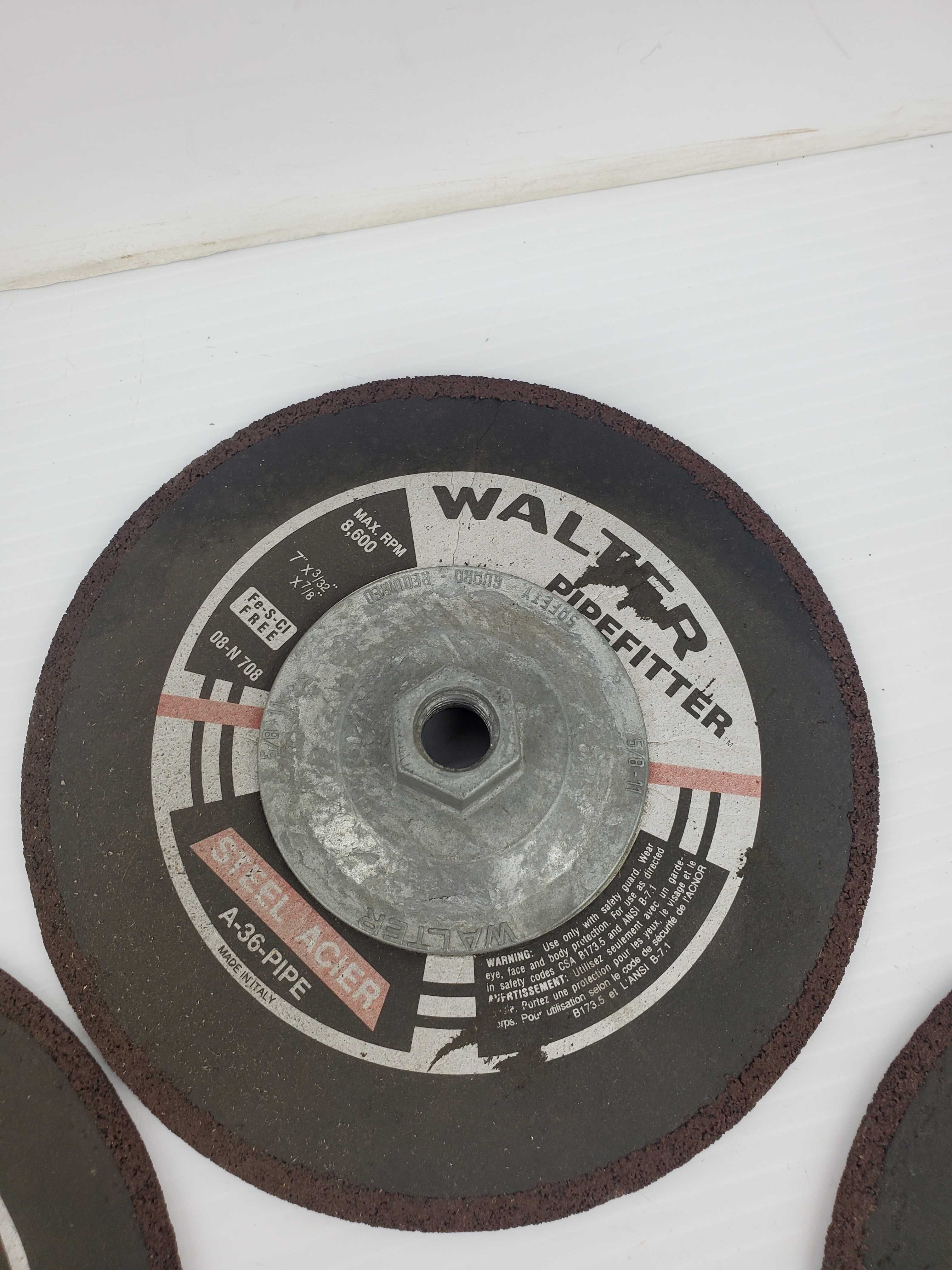Walter A-36-PIPE Steel Acier PipeFitter Grinding Wheel 7x3/32x7/8" - Lot of 4