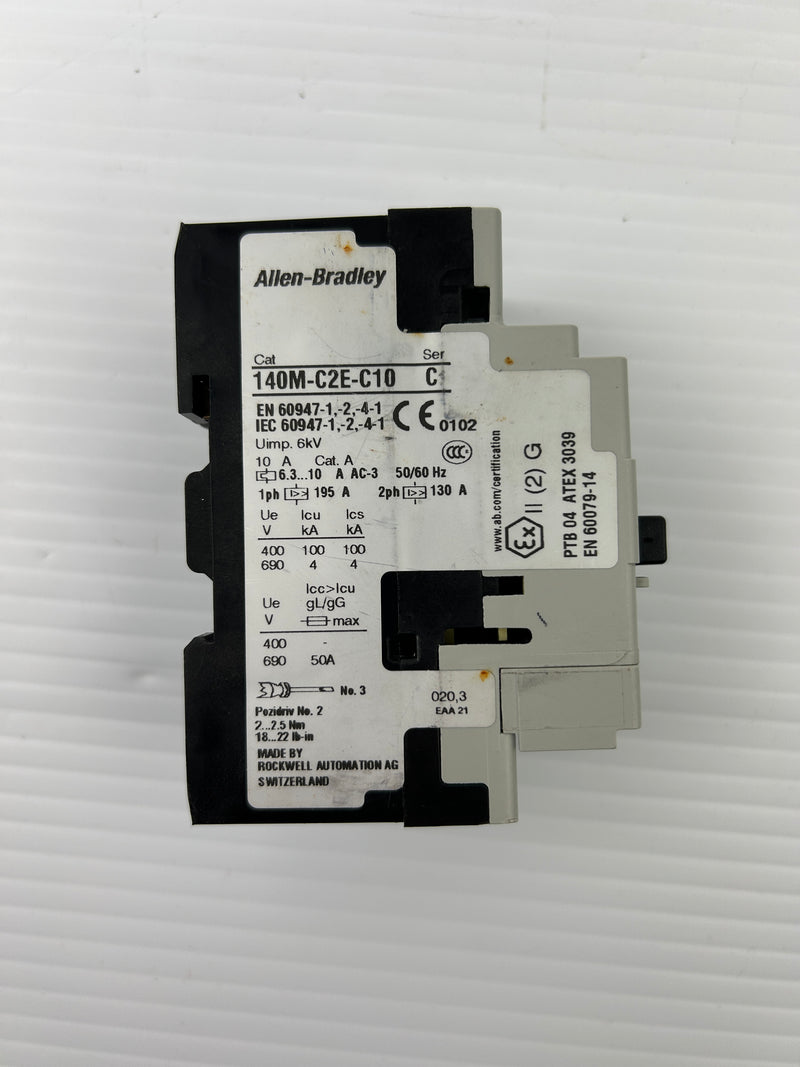 Allen-Bradley 140M-C2E-C10 Motor Protector Circuit Breaker Ser. C 140M-C-AFA11