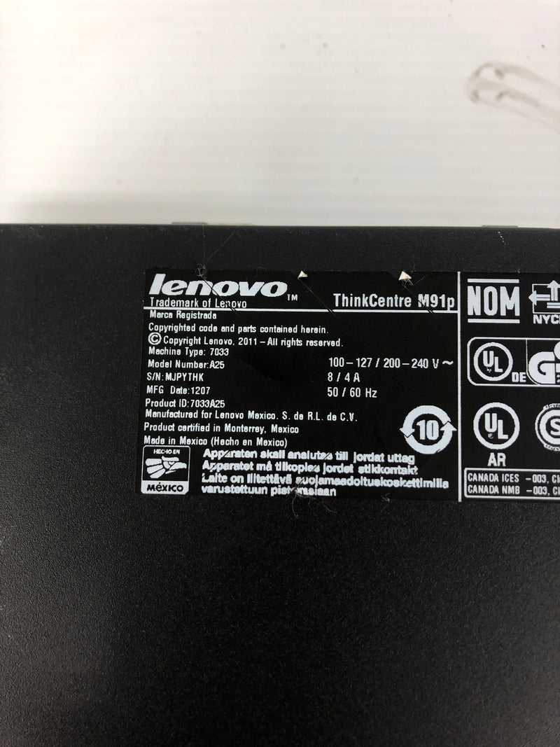 Lenovo Think Centre M91p PC Core 7033 A25