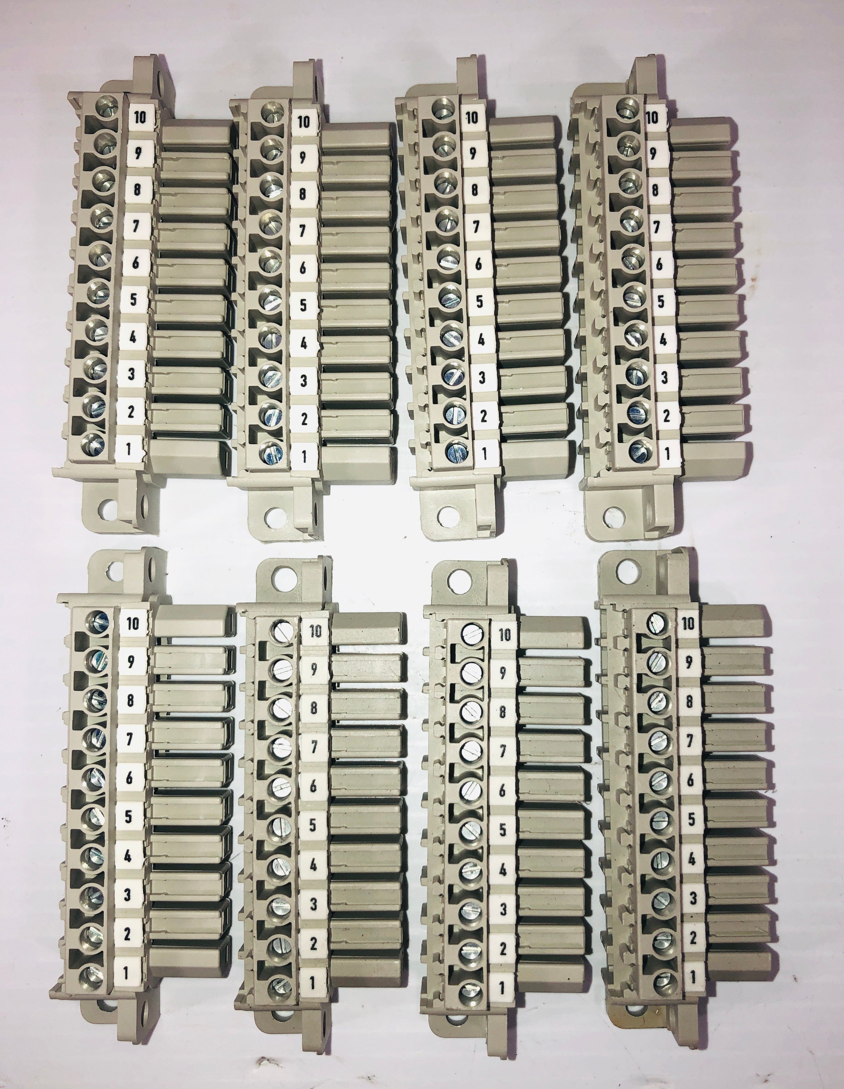 10 Position Terminal Block Strip - Lot of 8
