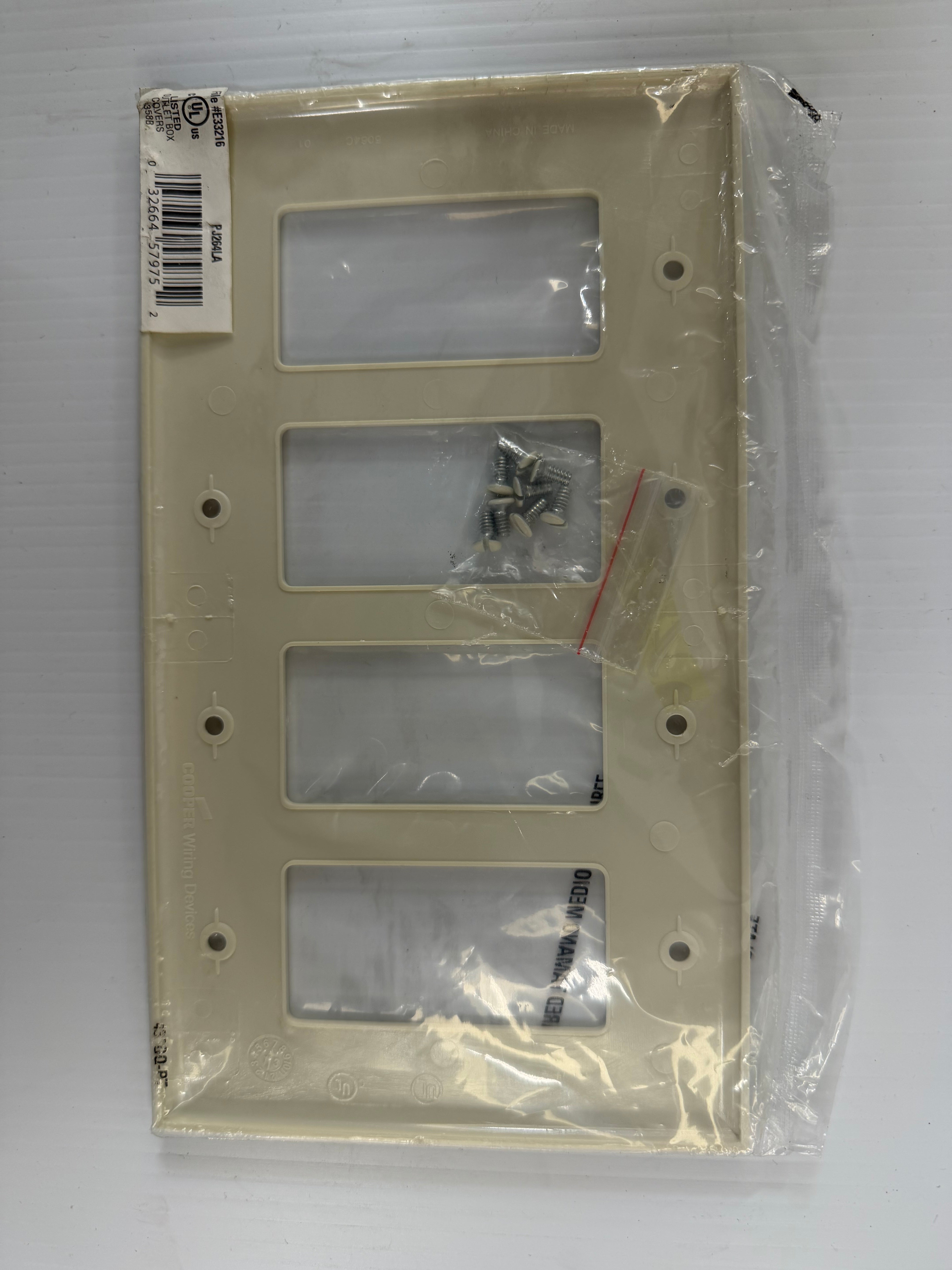 Cooper Wiring 4-Gang Toggle Wallplate PJ264LA Lot of 21