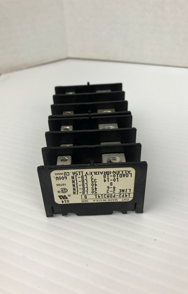 Allen Bradley 1492-PDM3141 Terminal Block Ser. B 600V 6P