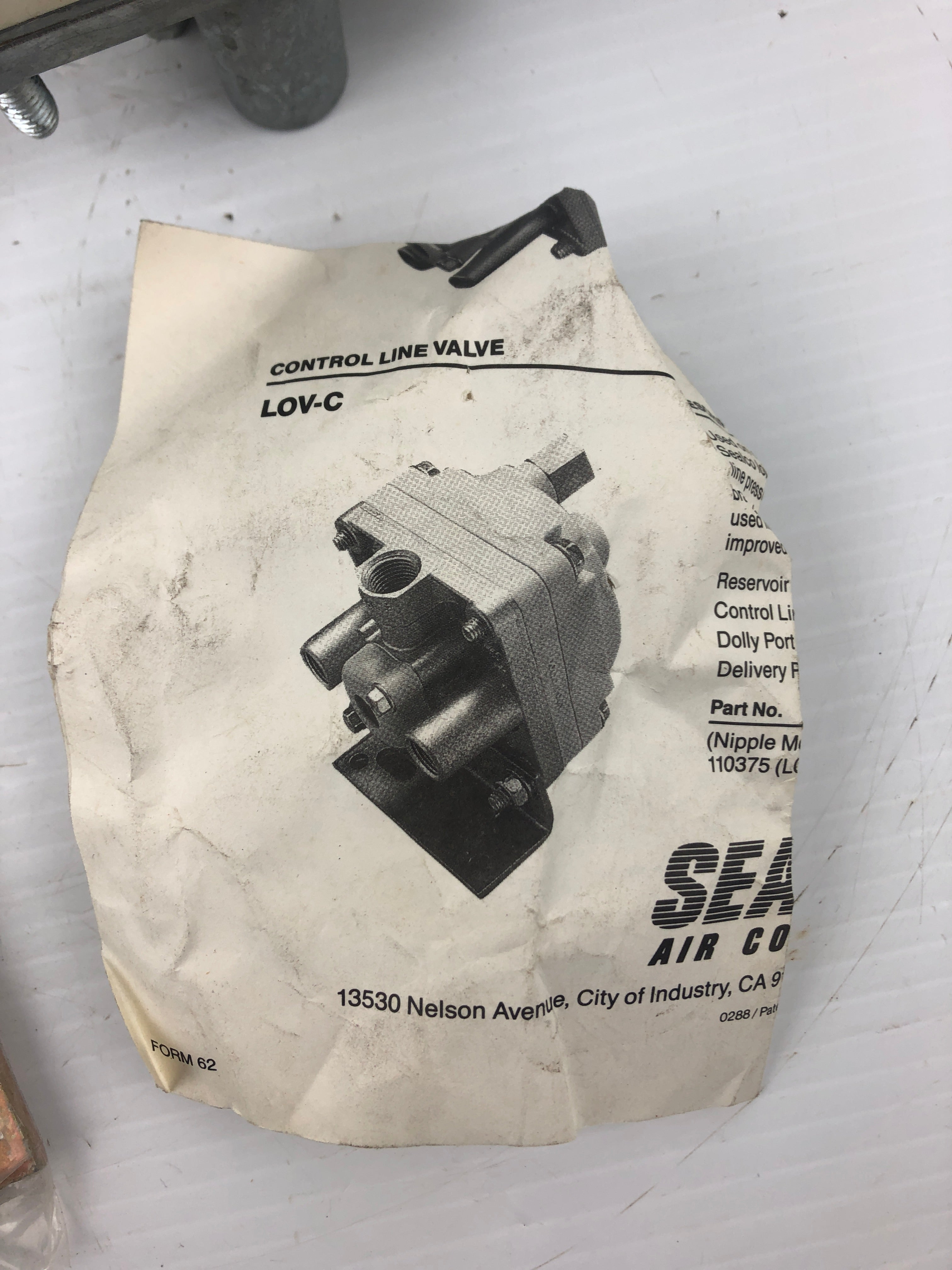 Sealco Air Controls 110265 Control Line Valve LOV-C