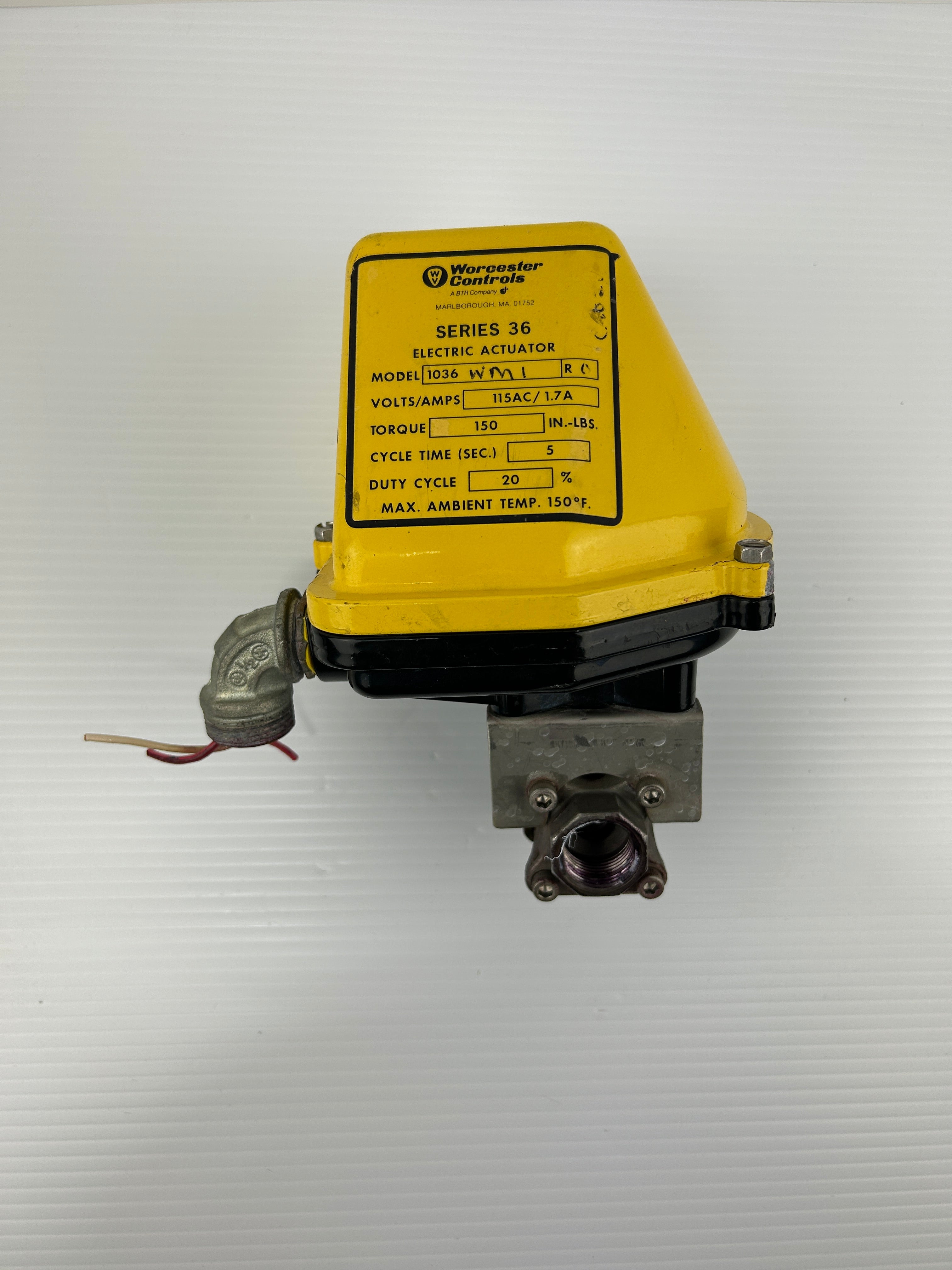 Worcester Controls 1036 Electric Actuator Series 36 1036WM1R0 150 IN.-LBS.