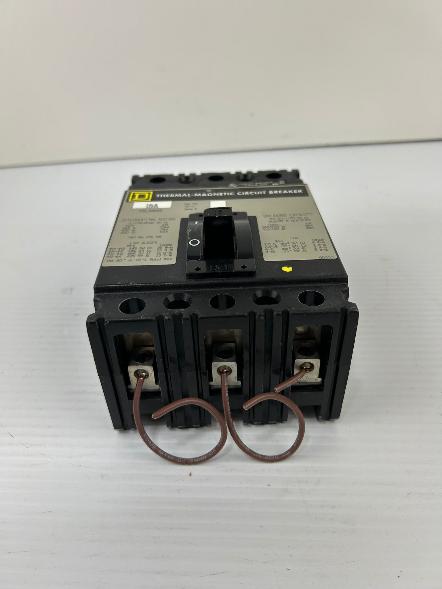 Square D FAL34015 Thermal-Magnetic Circuit Breaker 15A
