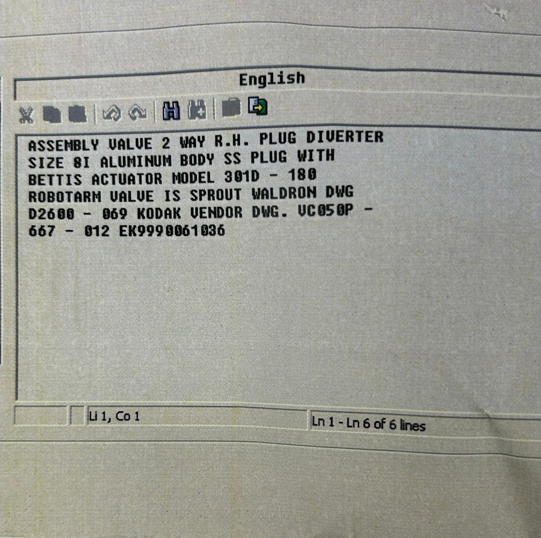 Bettis 301D-180 Robotarm Actuator with 2-Way Valve Assembly