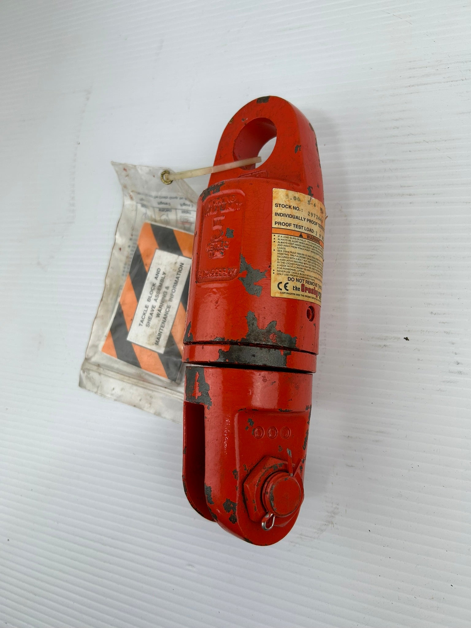 The Crosby Group 297244 5 Metric Tons Swivel - Tackle Block and Sheave Assembly