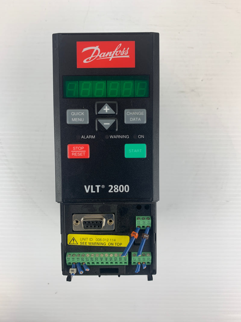 Danfoss VLT-2800 Variable Speed Inverter Drive 195N1001 Missing Panel