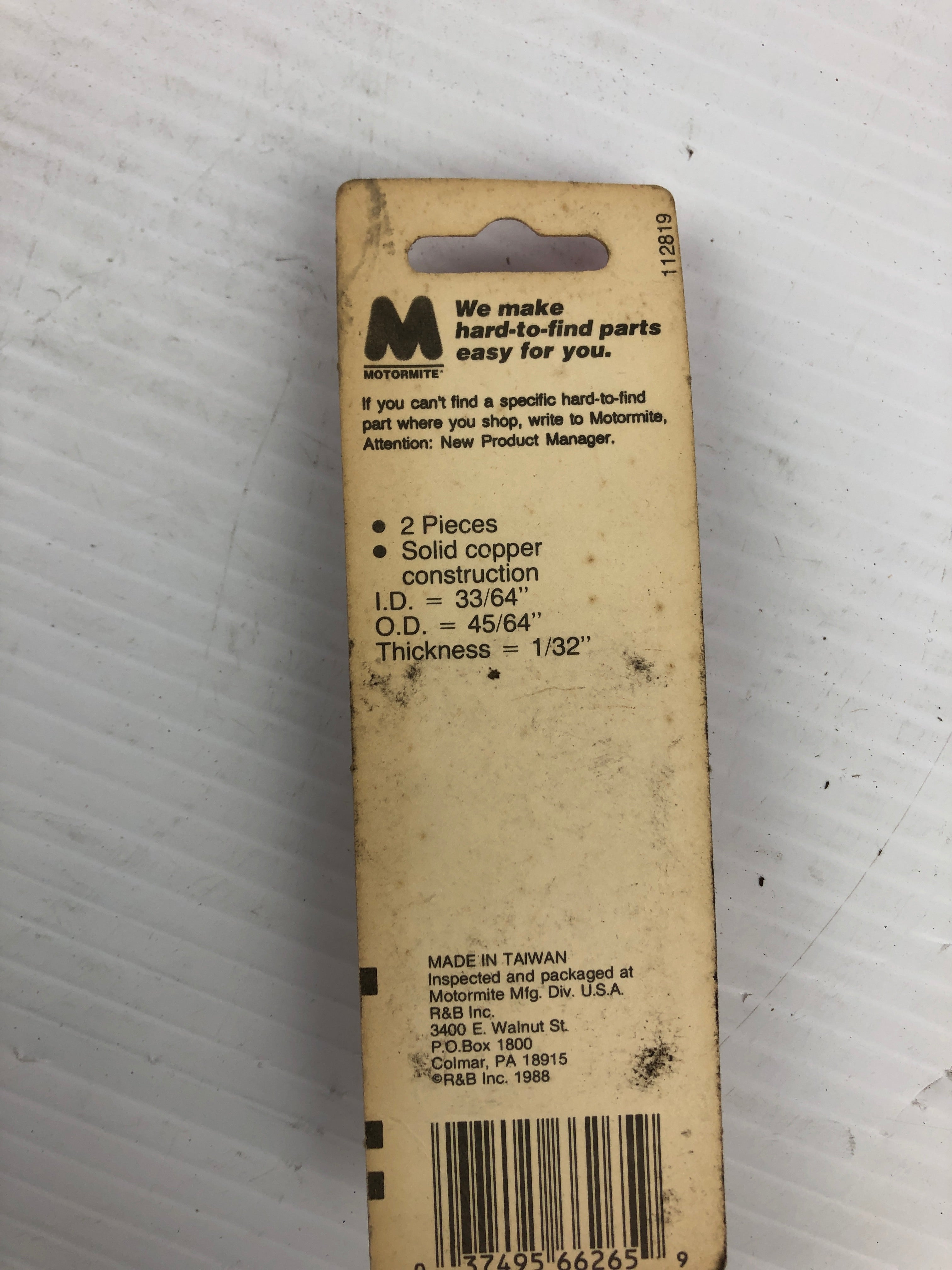 HELP! 66265 Brake Hose Bolt Washers