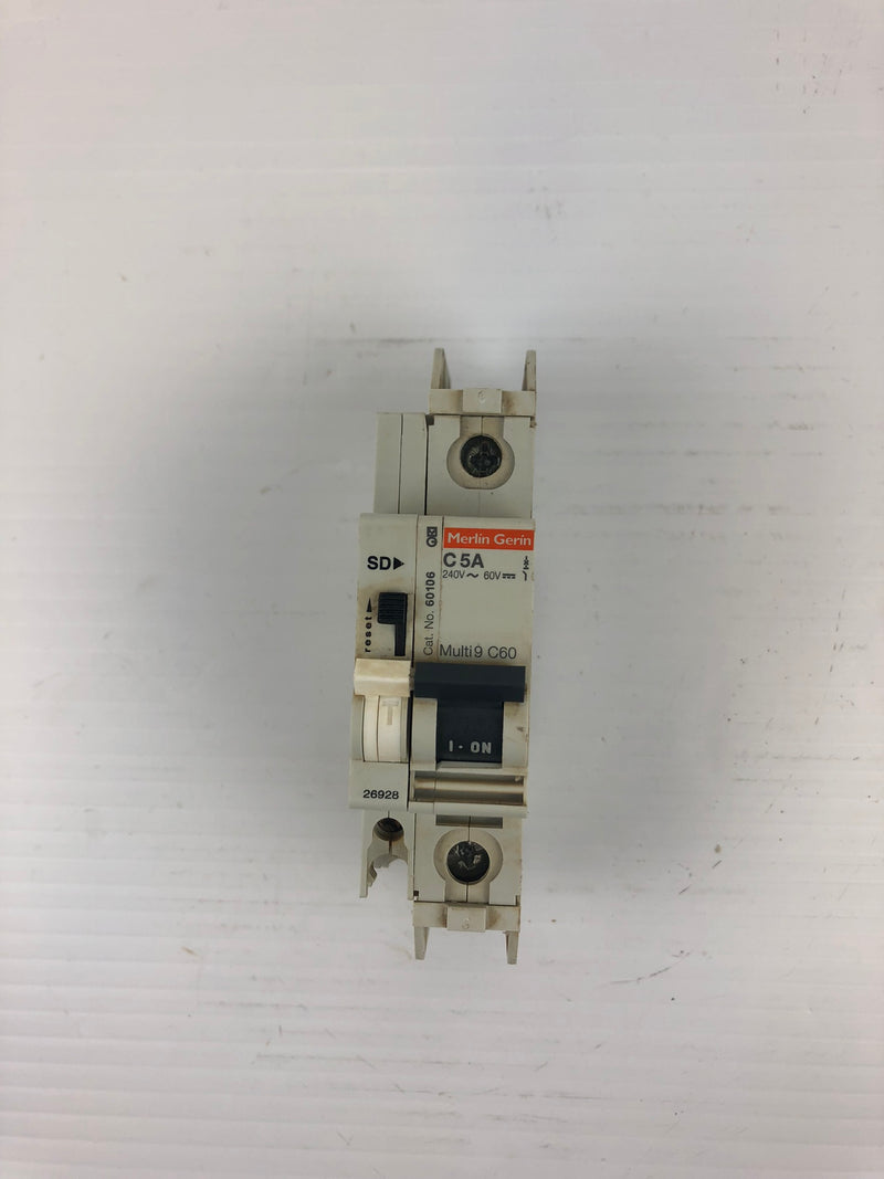 Merlin Gerin C5A 1P Circuit Breaker 240V~60V 60106 Alarm Switch for C60