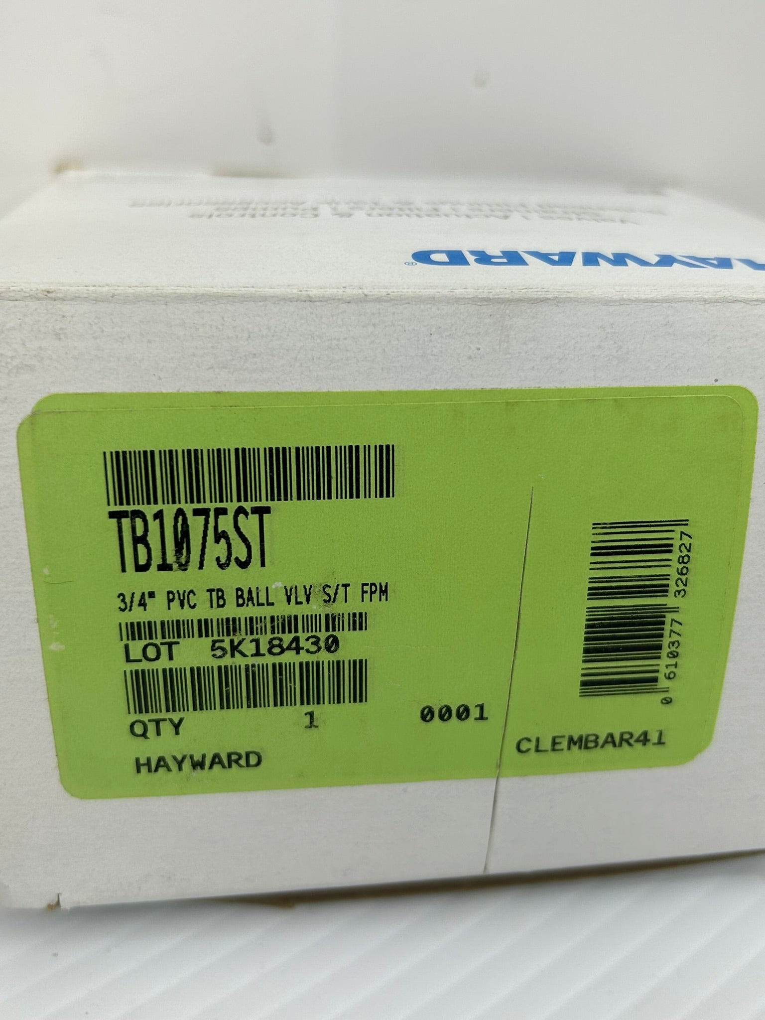 Hayward TB1075ST True Union Ball Valve PVC 3/4"