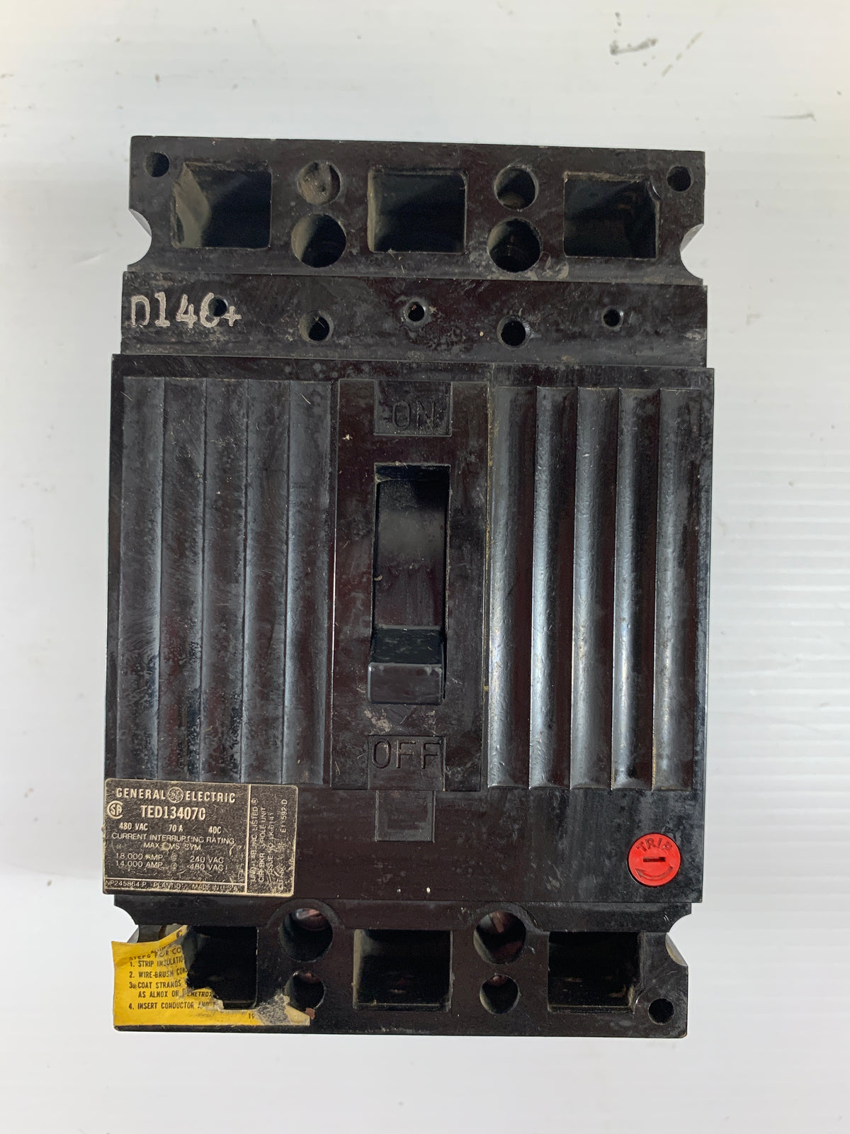General Electric Circuit Breaker TED13407C 70 Amp 480 VAC